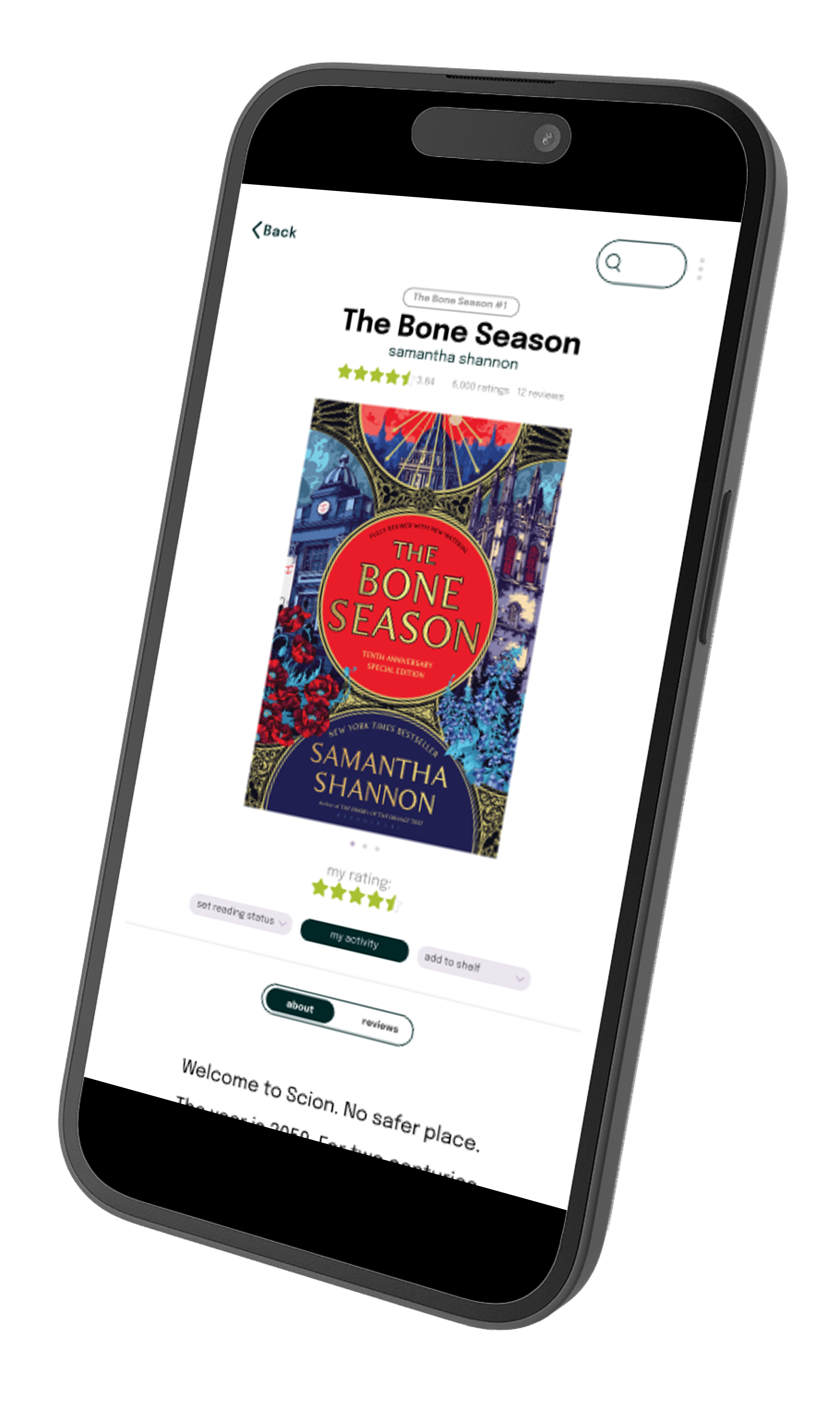Book club interface
